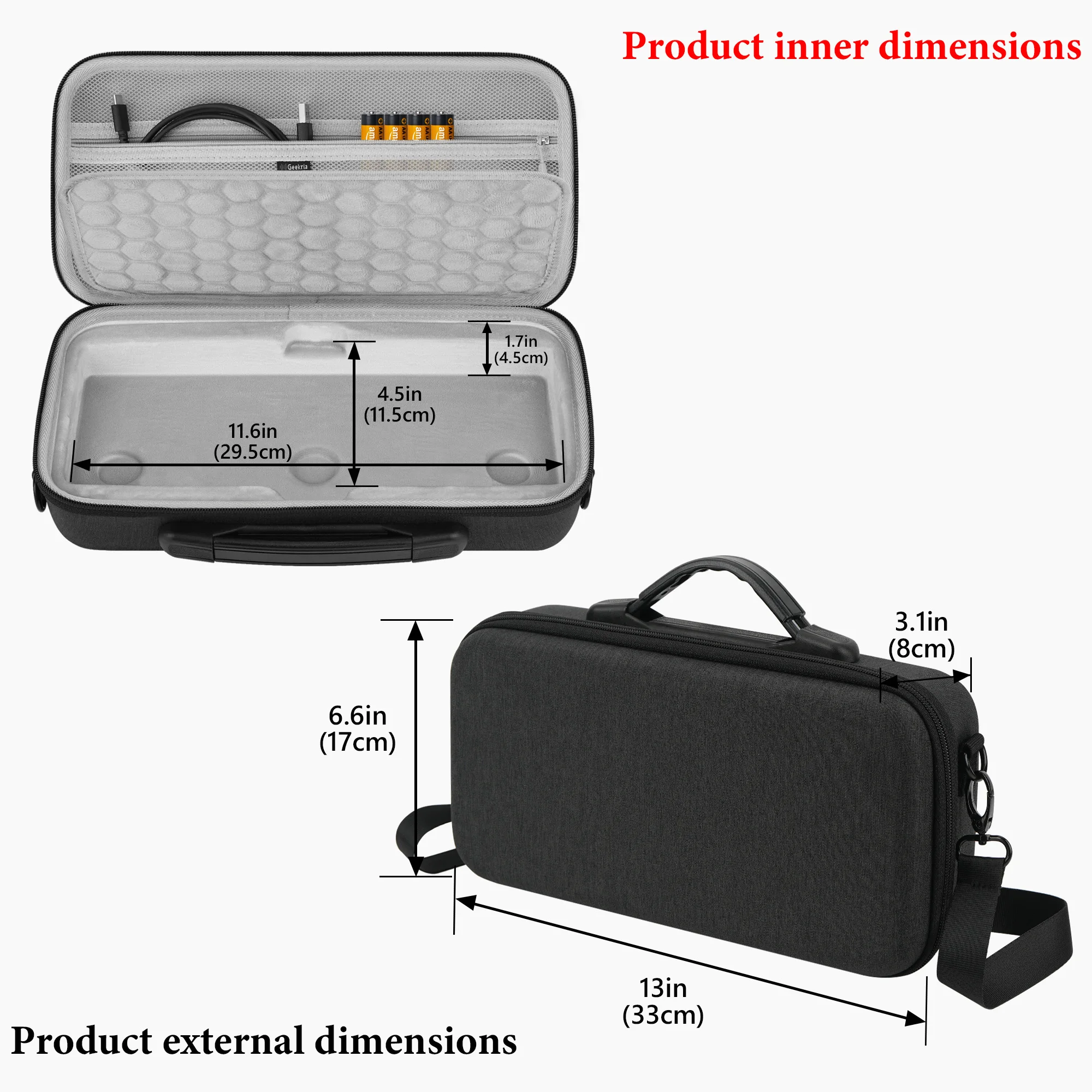 حقيبة حمل واجهة الصوت Geekria متوافقة مع Zoom LiveTrak L6 max/ L6 max Digital Mixer (رمادي داكن) #5