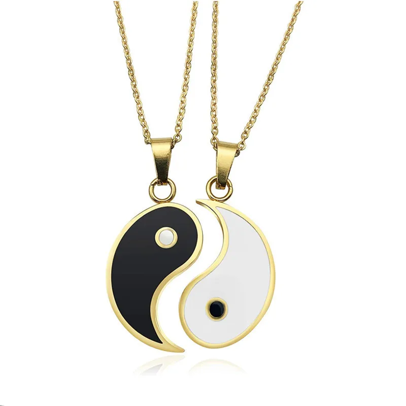 Wu 2022 New Jewelry Alloy Tai Chi Woven Bracelet Eight Eight Yin and Yang Pendant Stitching Necklace Hand Woven Rope Jewelry Set