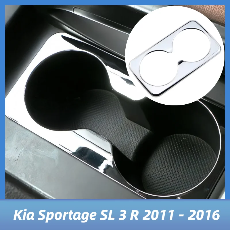 

Car ABS Chrome Front Back Water Cup Panel Cover Trim Decoration Sticker for Kia Sportage 3 SL 2011 2012 2013 2014 2015 2016