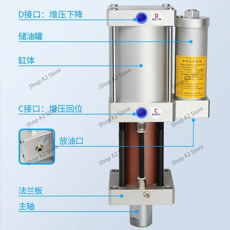 MPTE direct pressure gas-liquid booster cylinder high pressure double action pressure cylinder small pneumatic JCE63-10L-3T tons