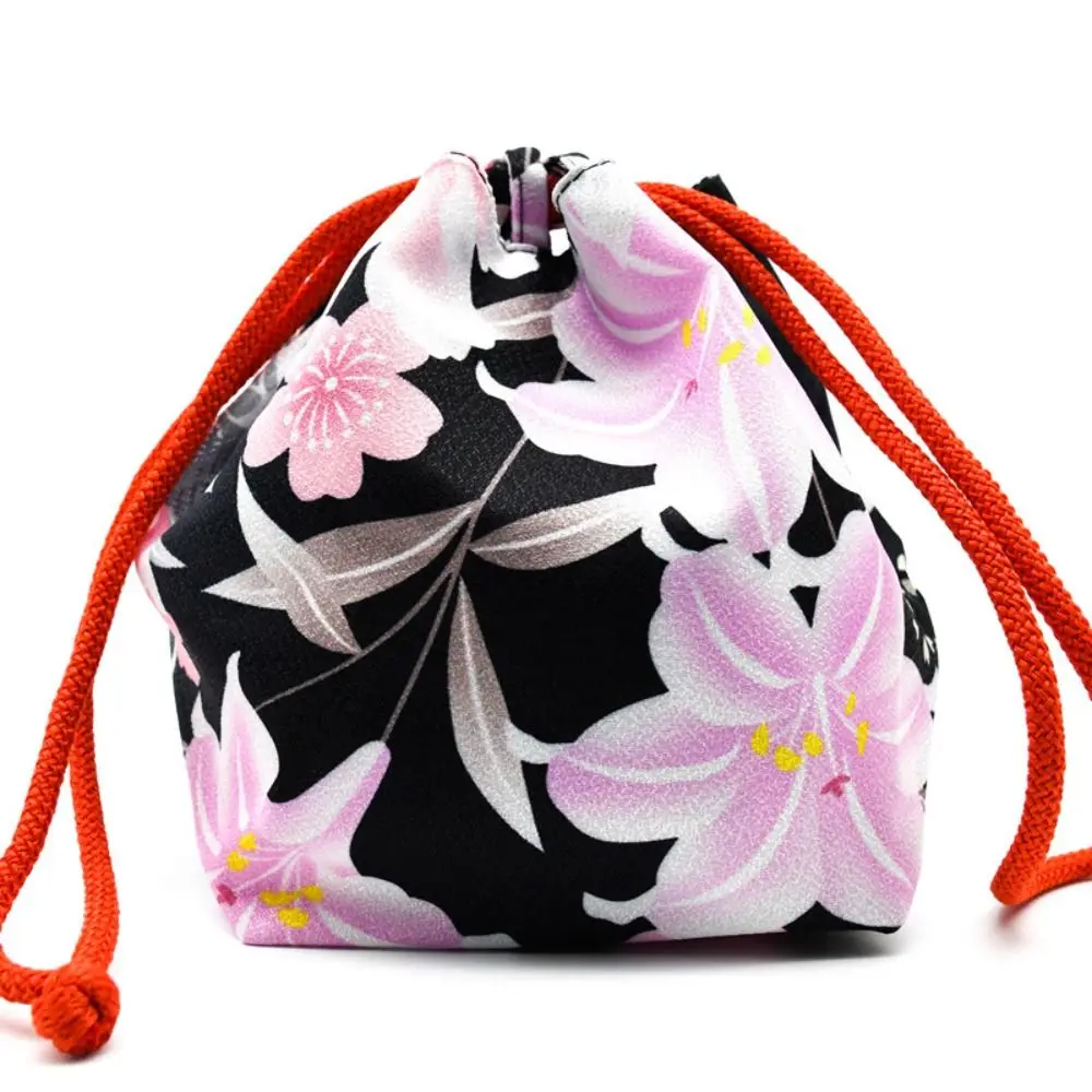 

Canvas Bag Printing Drawstring Bag Small Pouch Japanese Style Cloth Sundries Storage Bag Festive Sugar Bag Coin Purse