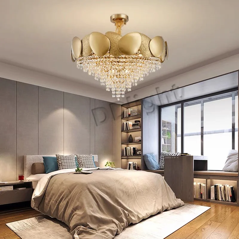 Dimmable LED Pendant Light 2023 Lustres Crystal Tassles Ceiling Chandelier Modern Luxury Hanging Lamp Home Decor for Living Room