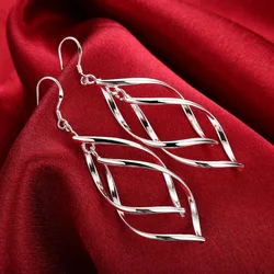 Boucles d'oreilles longues en argent regardé 925 pour femmes, bijoux de mariage, haute qualité, nouvelle arrivée