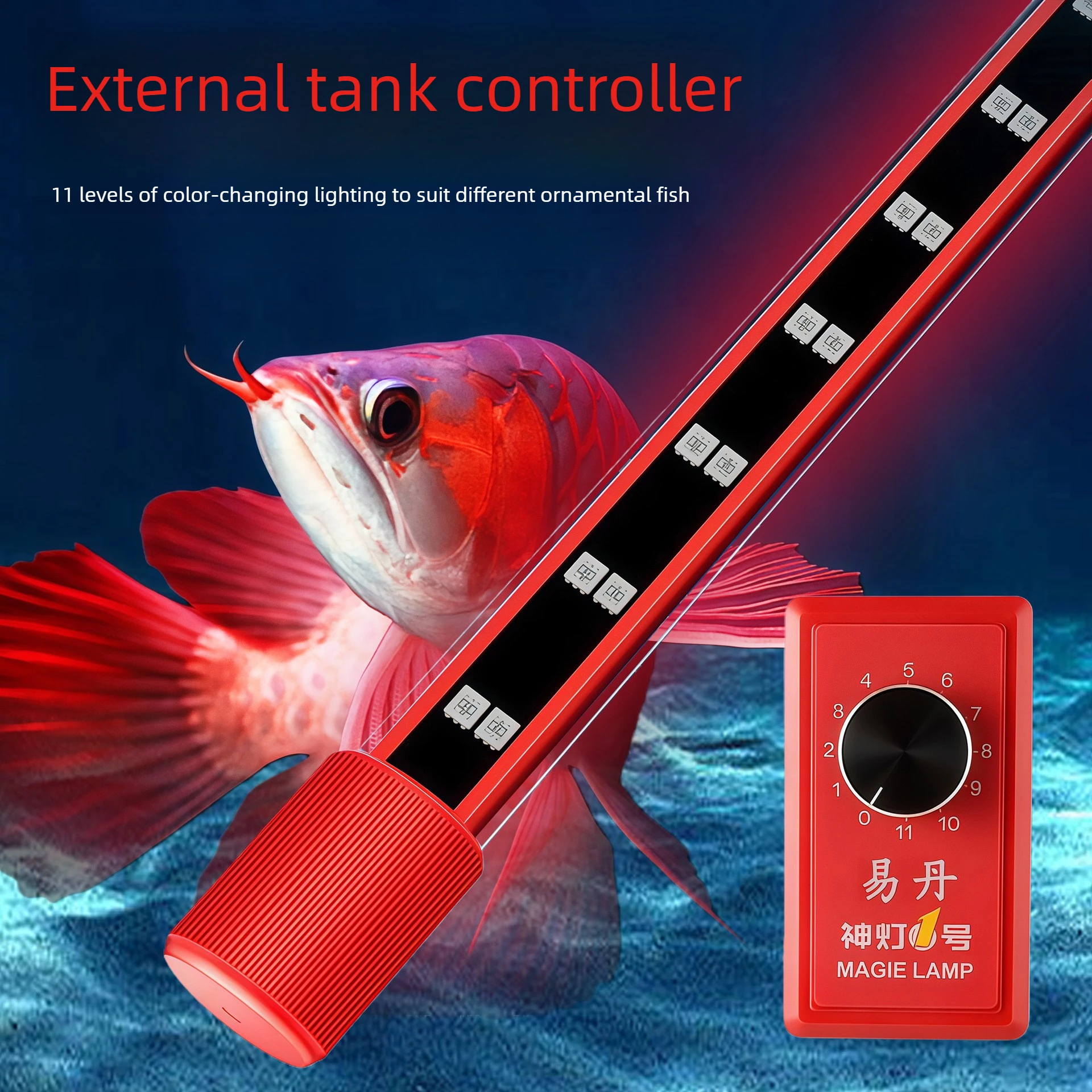 

Led Aquarium Light ,Submersible Glass Fish Tank Light for Arowana, Enhancing Color and Vibrancy, 30W Waterproof Strip Light Bar