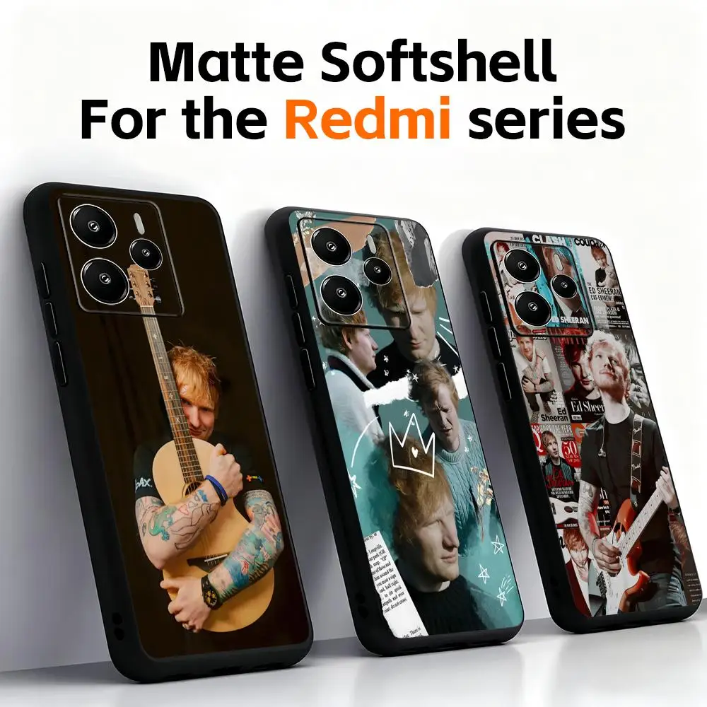 Star Hot Ed Sheeran Singer Phone Case For Xiaomi Redmi Note 17 15 14C 13C 12C 14 13 12 Pro Plus S Soft Black Phone Cover