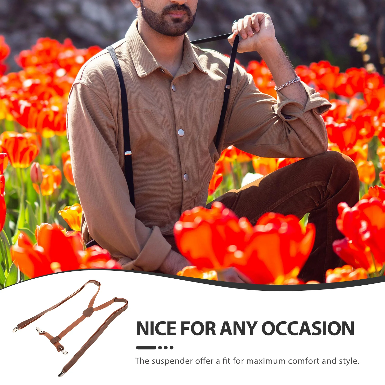 حمالات للجنسين على شكل Y مع 4 مشابك قوية وحزام مطاطي مريح قابل للتعديل لبدلة الجينز للرجال والنساء