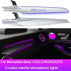 Car Ambient Light Co-pilot LED For Mercedes-Benz C/GLC/W205/X253 3/12/64 Colors Atmosphere Light Car Accessories