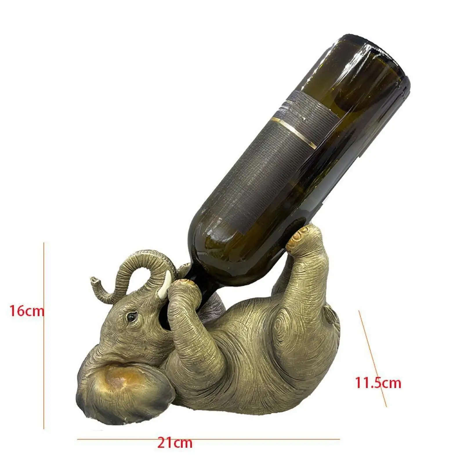 Creative Resin Elephant Animal Bottle Rack Decorative Wine Bottle Holder Tabletop Bar Accessories for Home Living Room Party