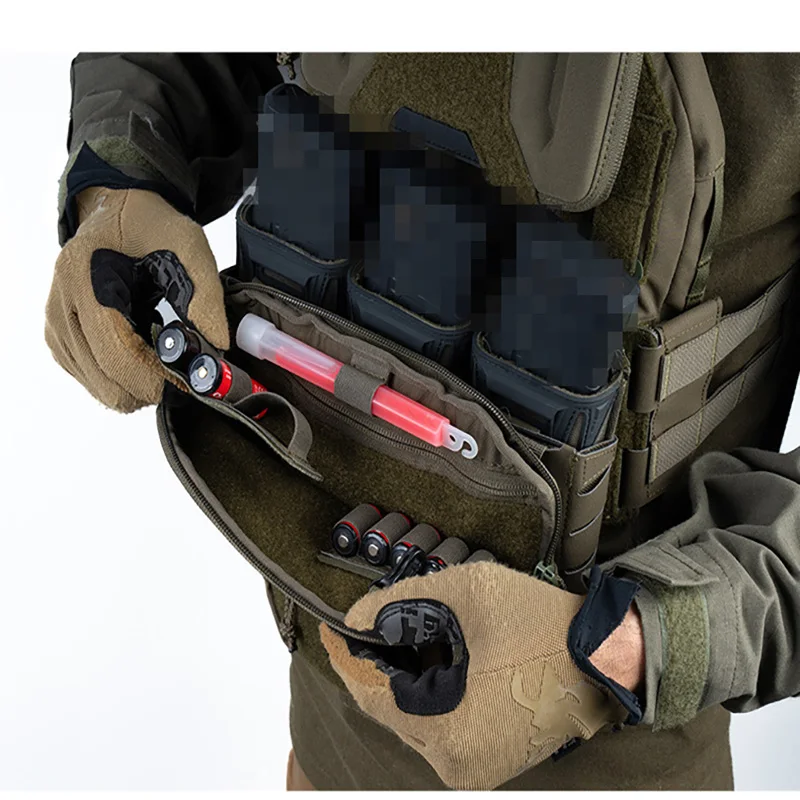 Colorful K-style management bag with double zippers, MOLLE attachment, and bottom drainage hole for easy carrying