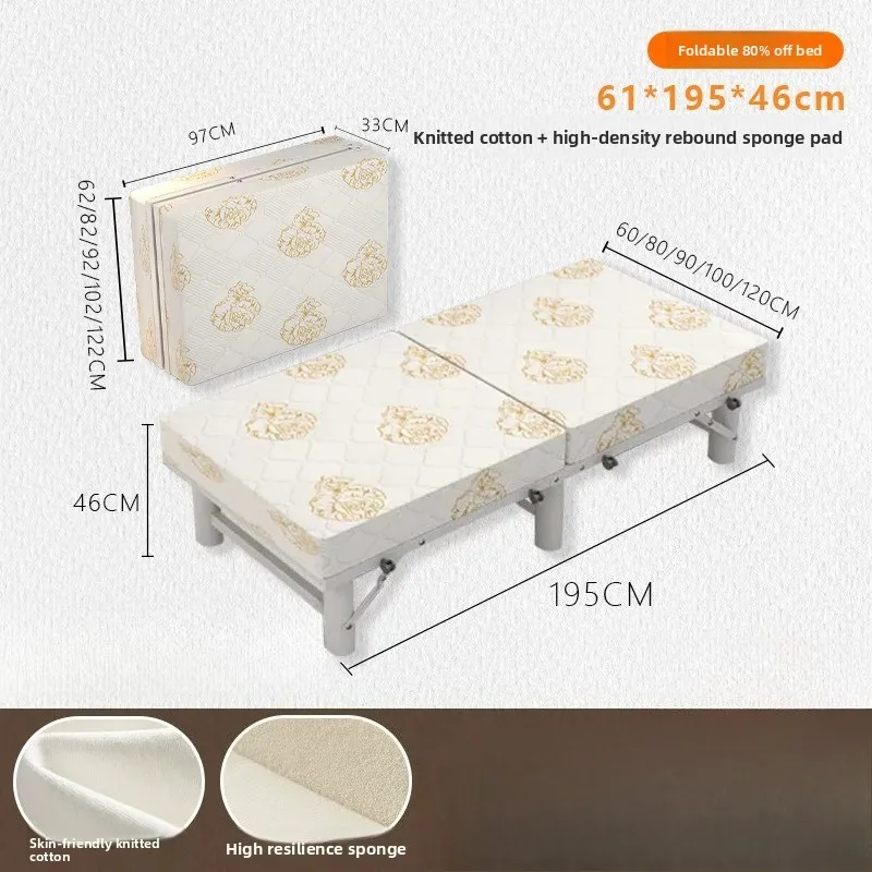 Heavy Duty Foldable Nap Bed Adult Single Folding Cot for Home Hotel Extra Guest Sleeping