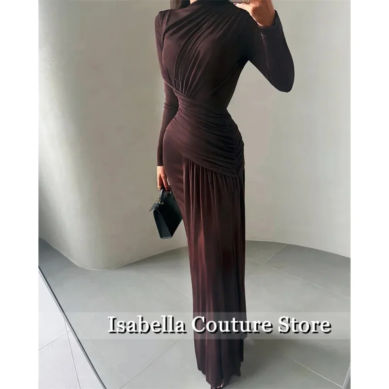 Zeemeermin O-hals Sexy Plooi Avondjurken Formele Partij Jassen voor Vrouwen Vloerlengte Elegante Prom Gown Aanpassen 2025