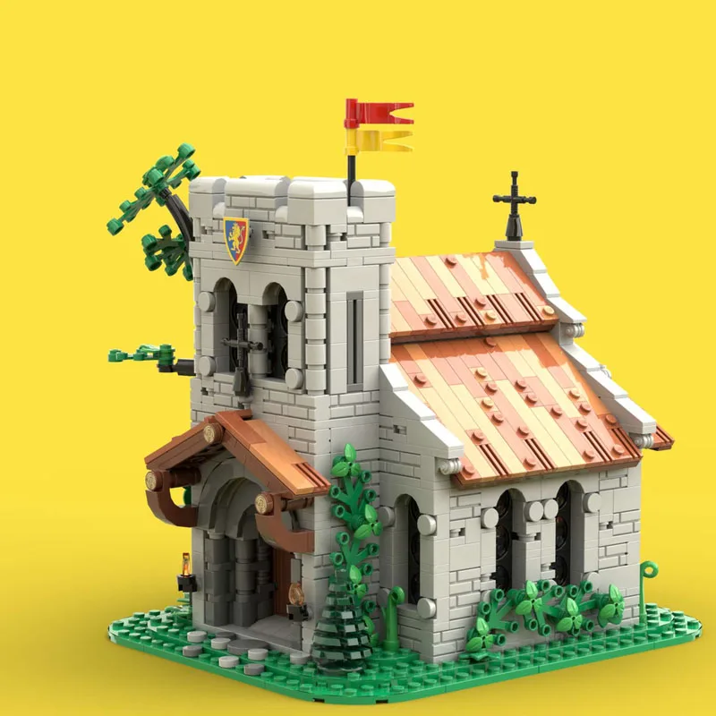 Bloques de construcción MOC para niños, juguete de ladrillos para armar castillo Medieval de la iglesia de caballeros medievales, ideal para regalo, código 1449, compatible con 10305