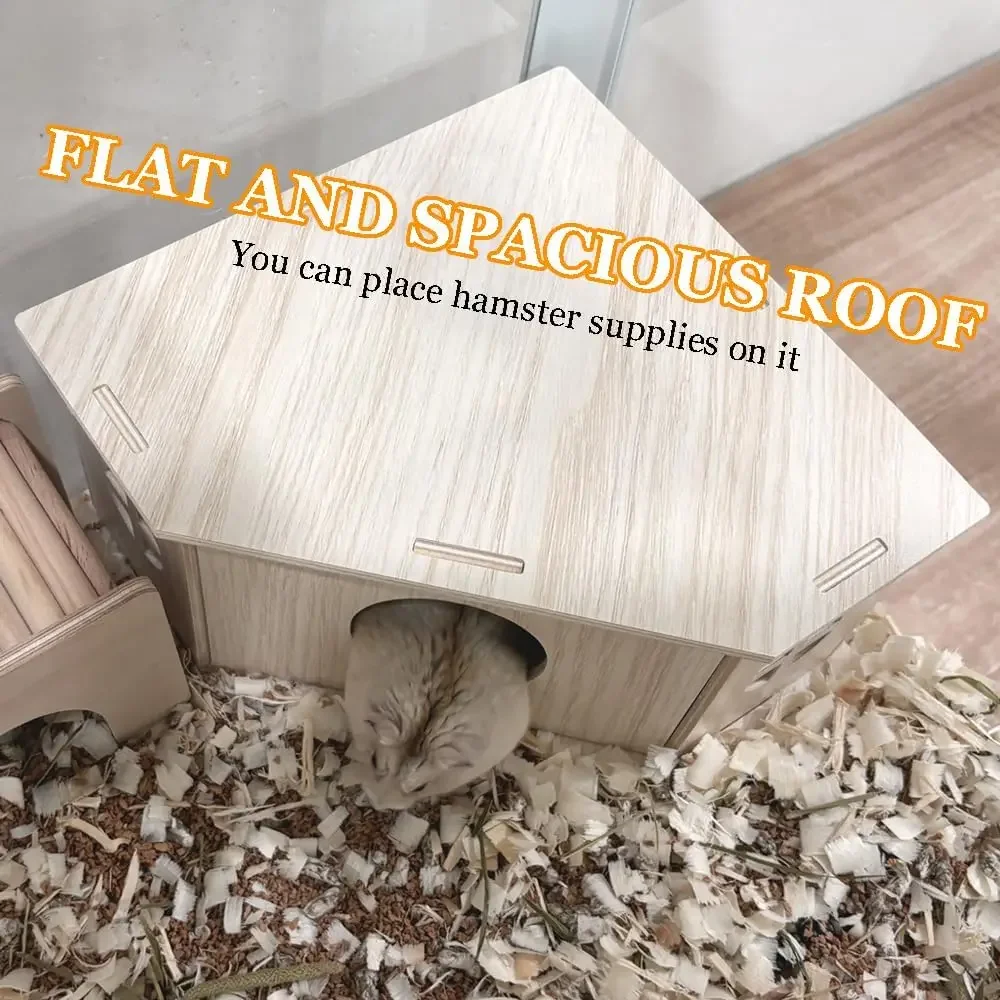 Durable Hamsters House Harmless Pet Toy Solid Wood Hamster Funny Rest House Toy Small Animal Sleeping Nest Hedgehog Cozy House