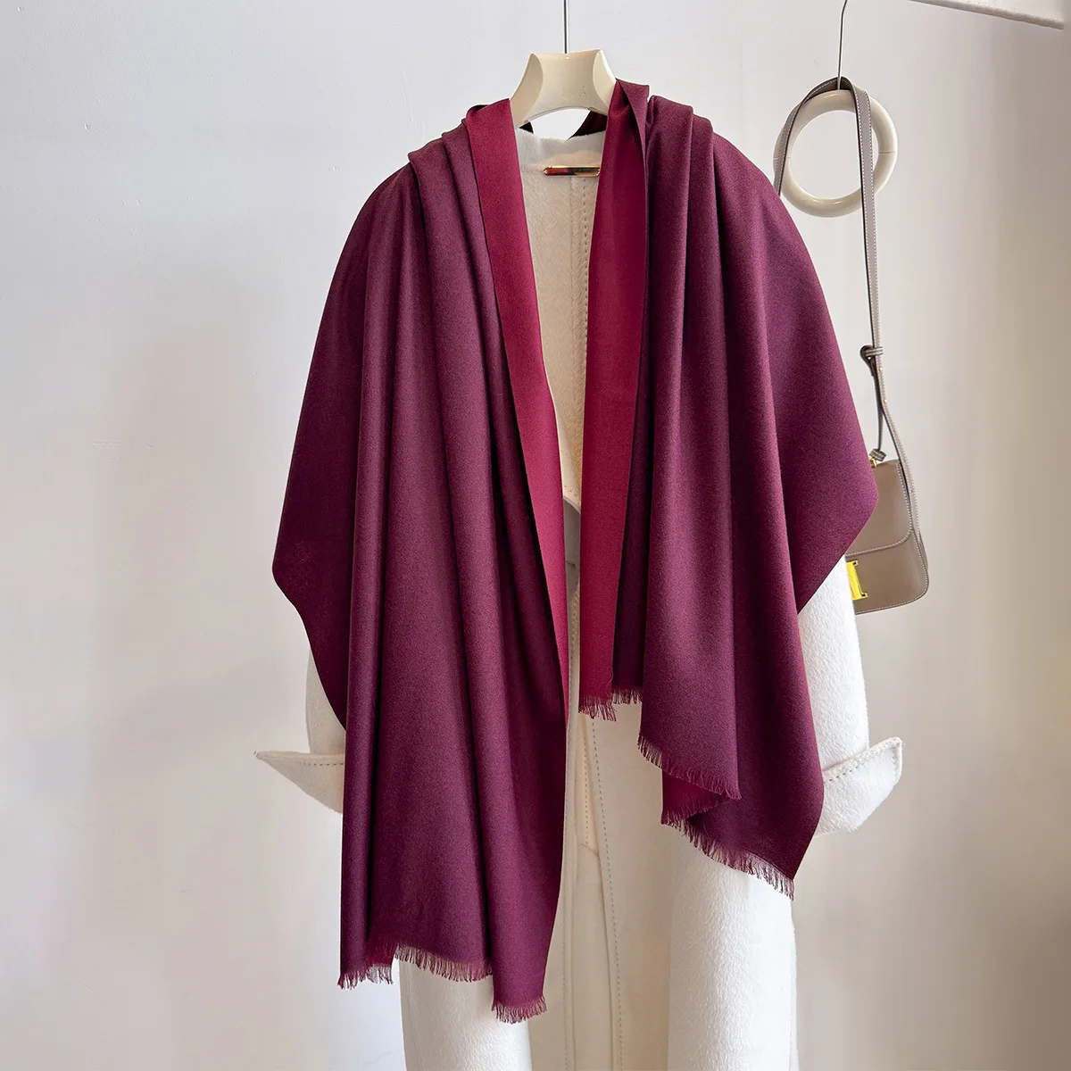 

Winter Warm Double Sided Two-Tone Thick Cashmere Scarf Women Big Size 80*200cm Pashmina Shawl Wraps Bufanda Female Foulard Hijab