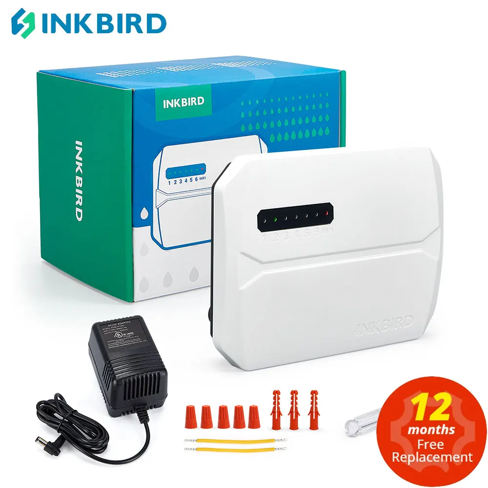 INKBIRD IIC-600-WiFi Garden Water Timer APP Indoor Outdoor APP Monitoring Irrigation System Controller with Seasonal Adjustment