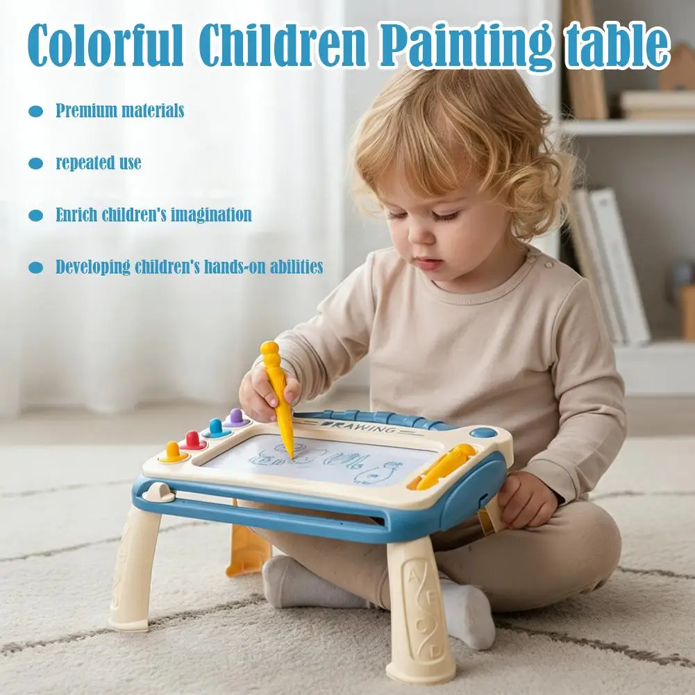 Tavolo da disegno per cartoni animati Puzzle per bambini Lavagna magnetica Giocattolo Graffiti Tavolo da disegno magnetico Giocattolo Montessori per regalo per bambini