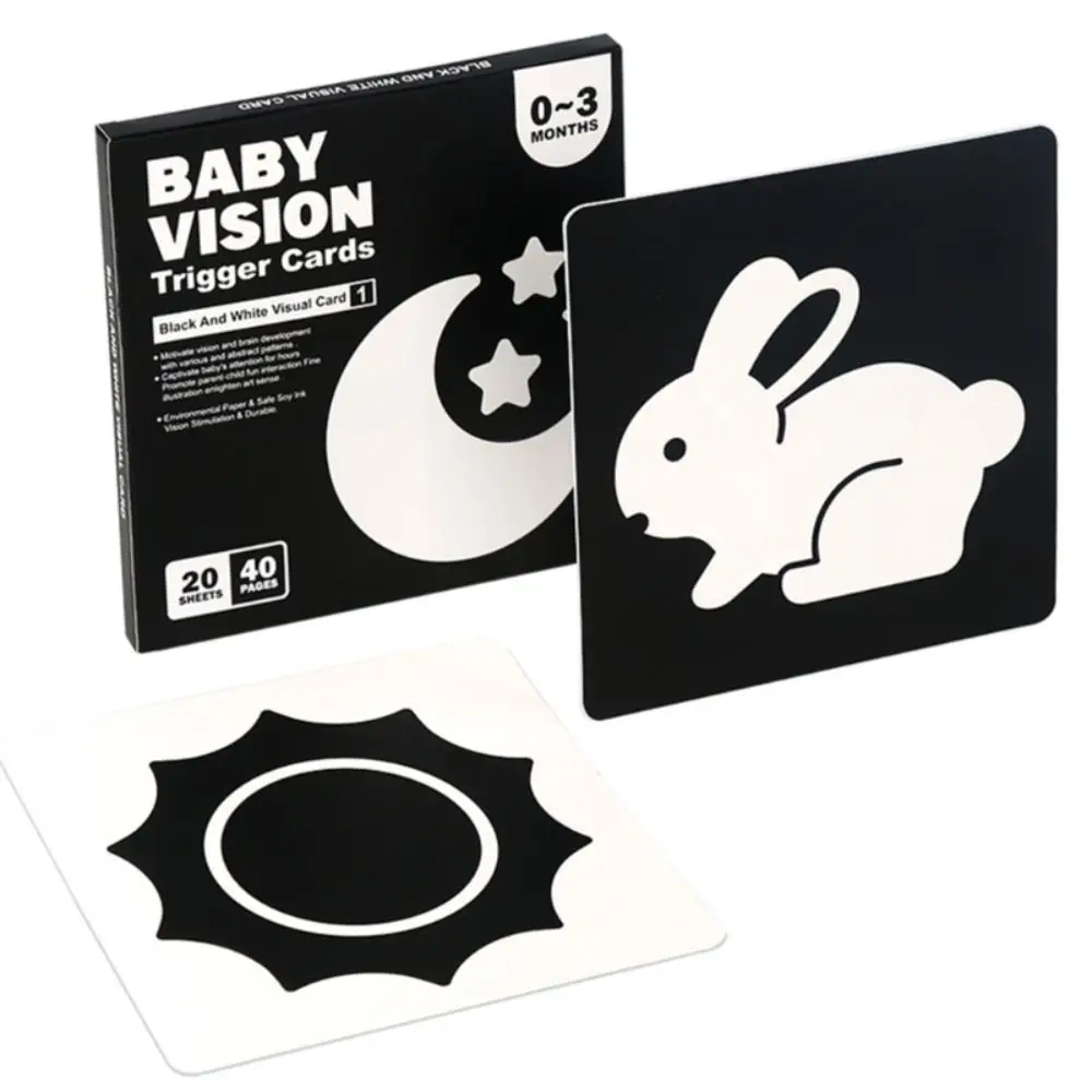 High Contrast Infant Visual Stimulation Card Color Learning Cognition Baby Vision Tigger Cards Waterproof Early Educational