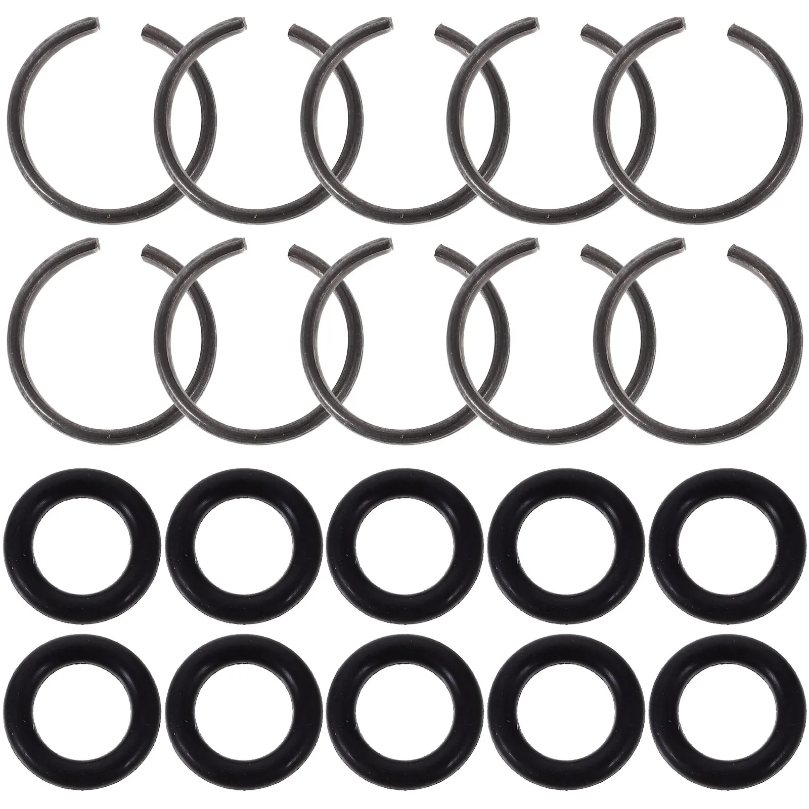 10Sets Drive Socket Retainer Ring Impact Wrench Friction Ring Durable Iron High Grade Rubber Practical Impact Wrench Tool Parts