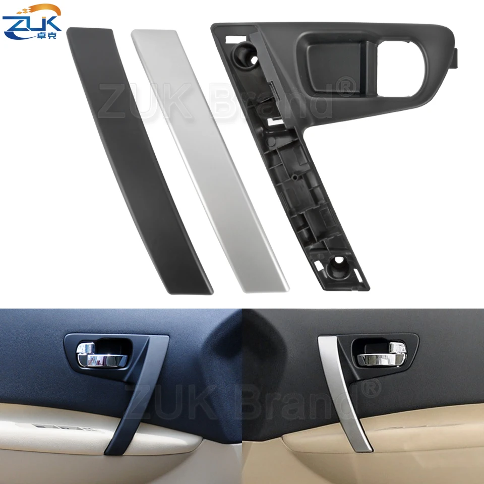 Car Front Inner Door Handle Base Black Silver ABS Trim Cover For Nissan Qashqai J10 2007 2008 2009 2010 2011 2012 2013 2014 2015