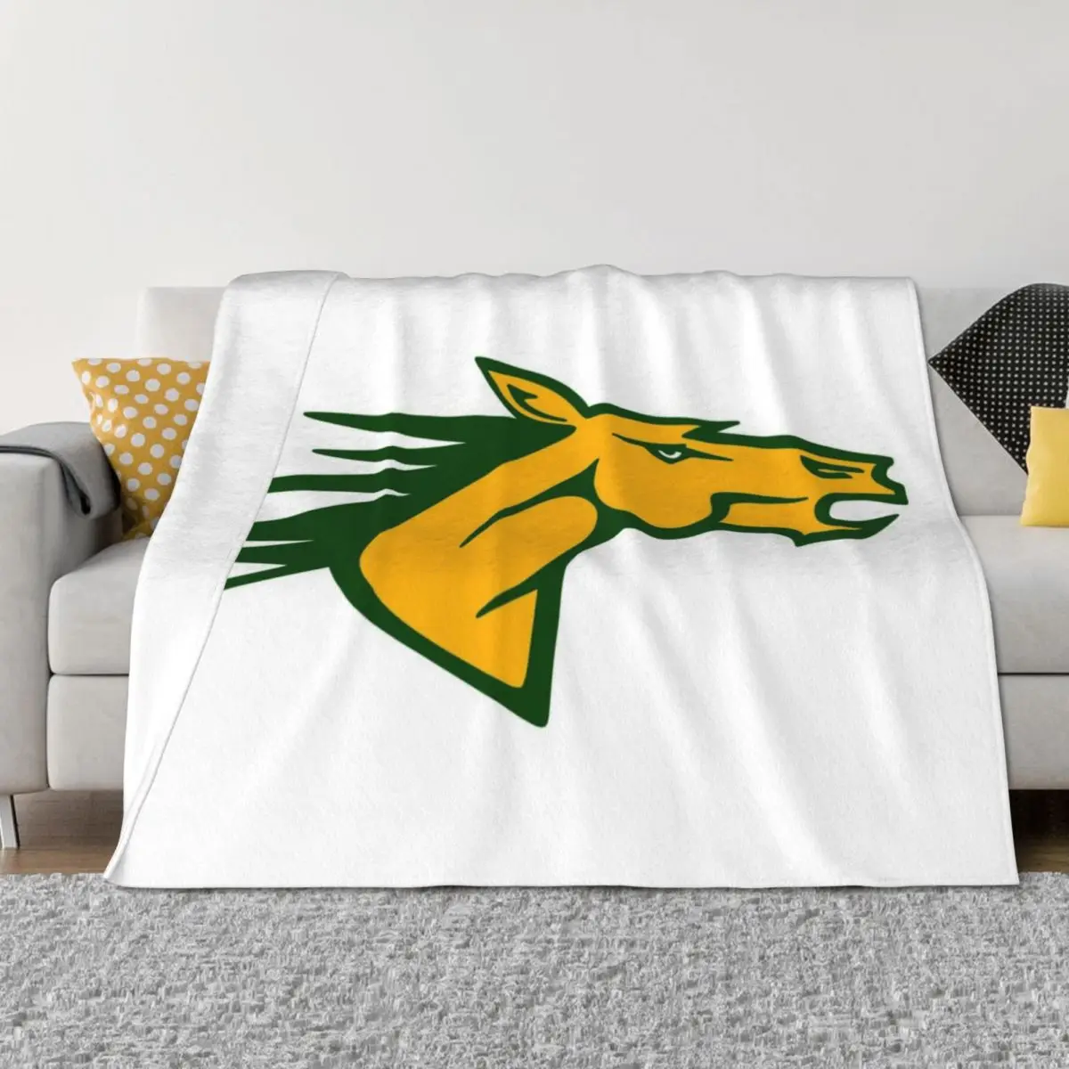 

Bronco (SUNY Delhi) (1) Throw Blanket Weighted Camping heavy to sleep Hair Blankets