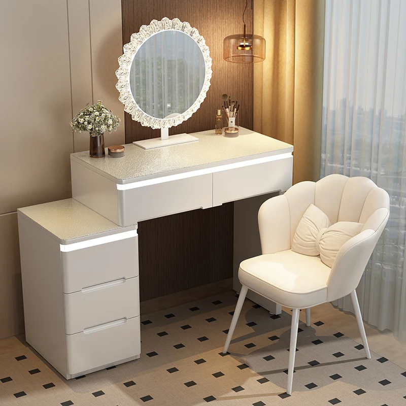 

Simple Nordic Vanity Table Dest Mirror Chair Europa Dresser Makeup Vanity Desk White Corner Penteadeiras Bedroom Furniture