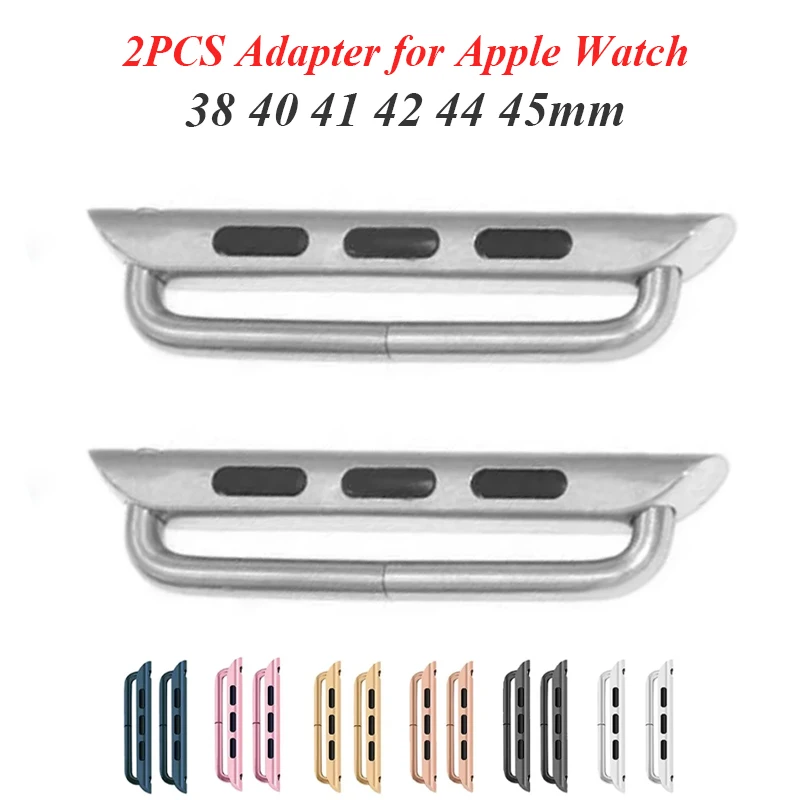 Classic Connector Adapter for Apple Watch Band Series 9 8 7 6 5 SE Stainless Steel Band Connectors for 44mm 40mm 41mm 45mm 38 42