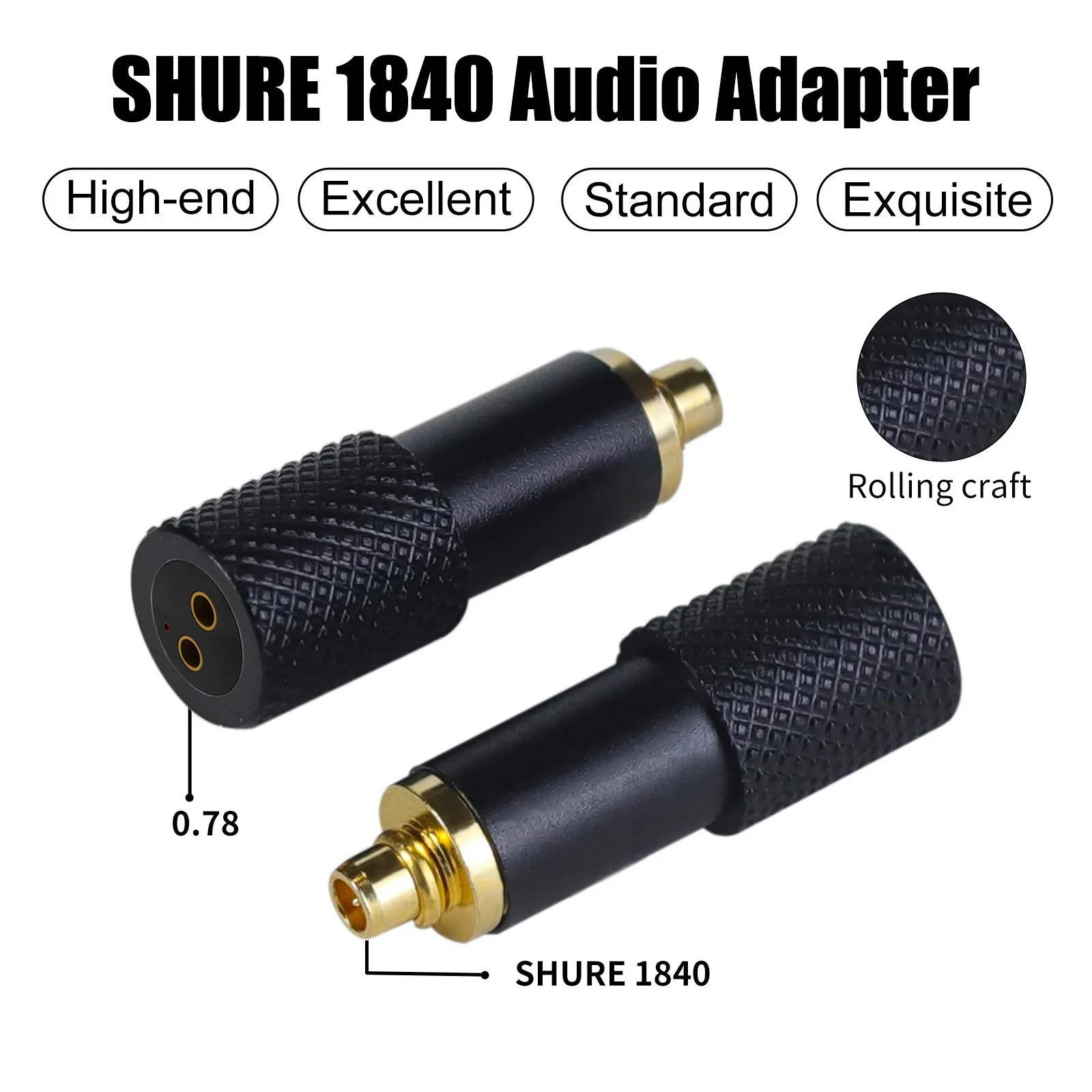 OKCSC SHURE1840 «папа» на 0,78 мм 2-контактный разъем-адаптер для наушников для SHURE SRH1440 SRH1840 SRH1540 преобразователь наушников
