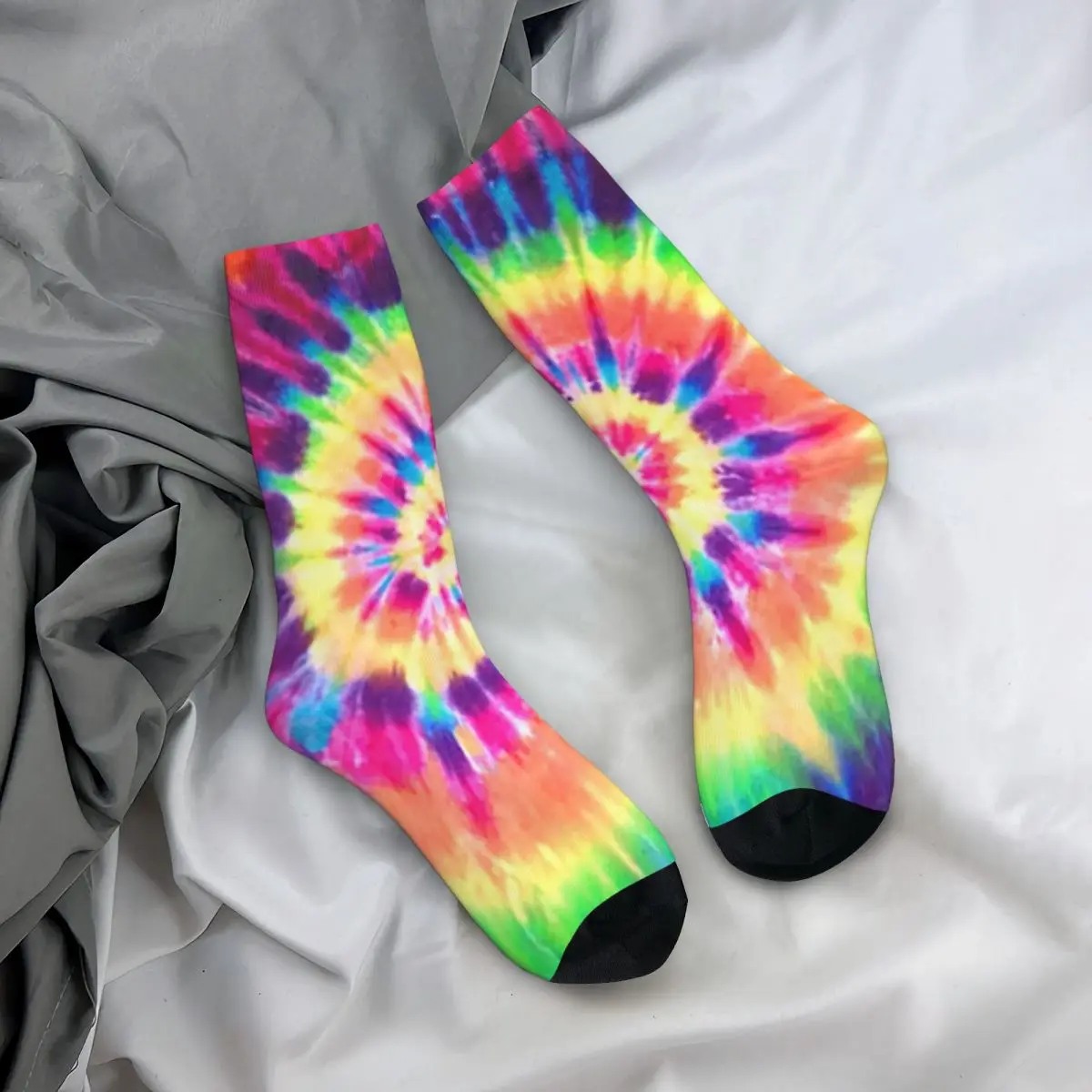 Calcetines largos de arcoíris para hombre y mujer, medias de alta calidad, Tie Dye, Harajuku, accesorios para todas las estaciones, regalo de cumpleaños