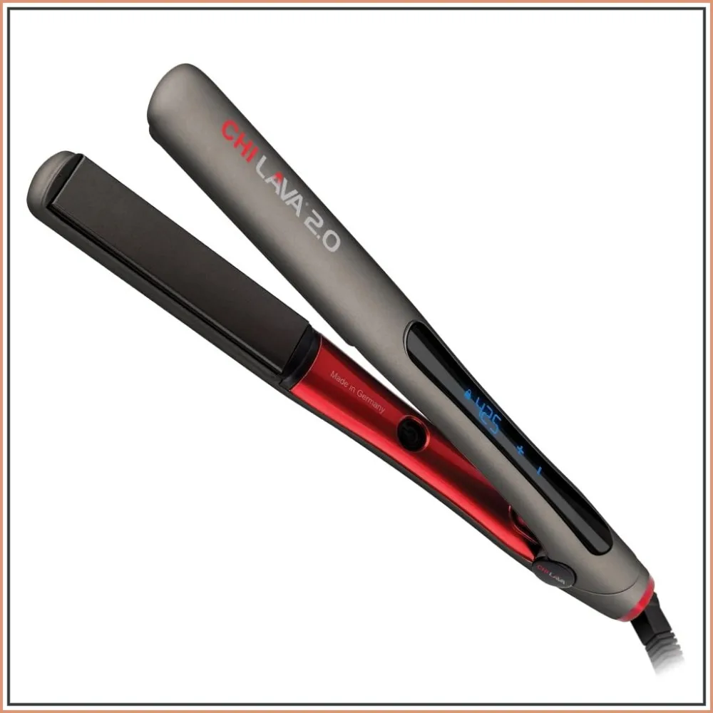 

Lava 2.0 Hairstyling Iron 1" Flat Iron, Volcanic Lava & Ceramic Plates, Adjustable Temp, 11ft Cord, Professional