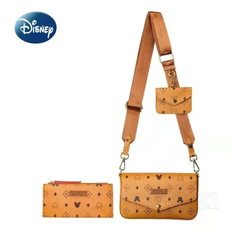 Disney Mickey New Women\'s Shoulder Bag Luxury Brand Original Women\'s Bag 3-piece Set Fashionable Women\'s Shoulder Crossbody Bag