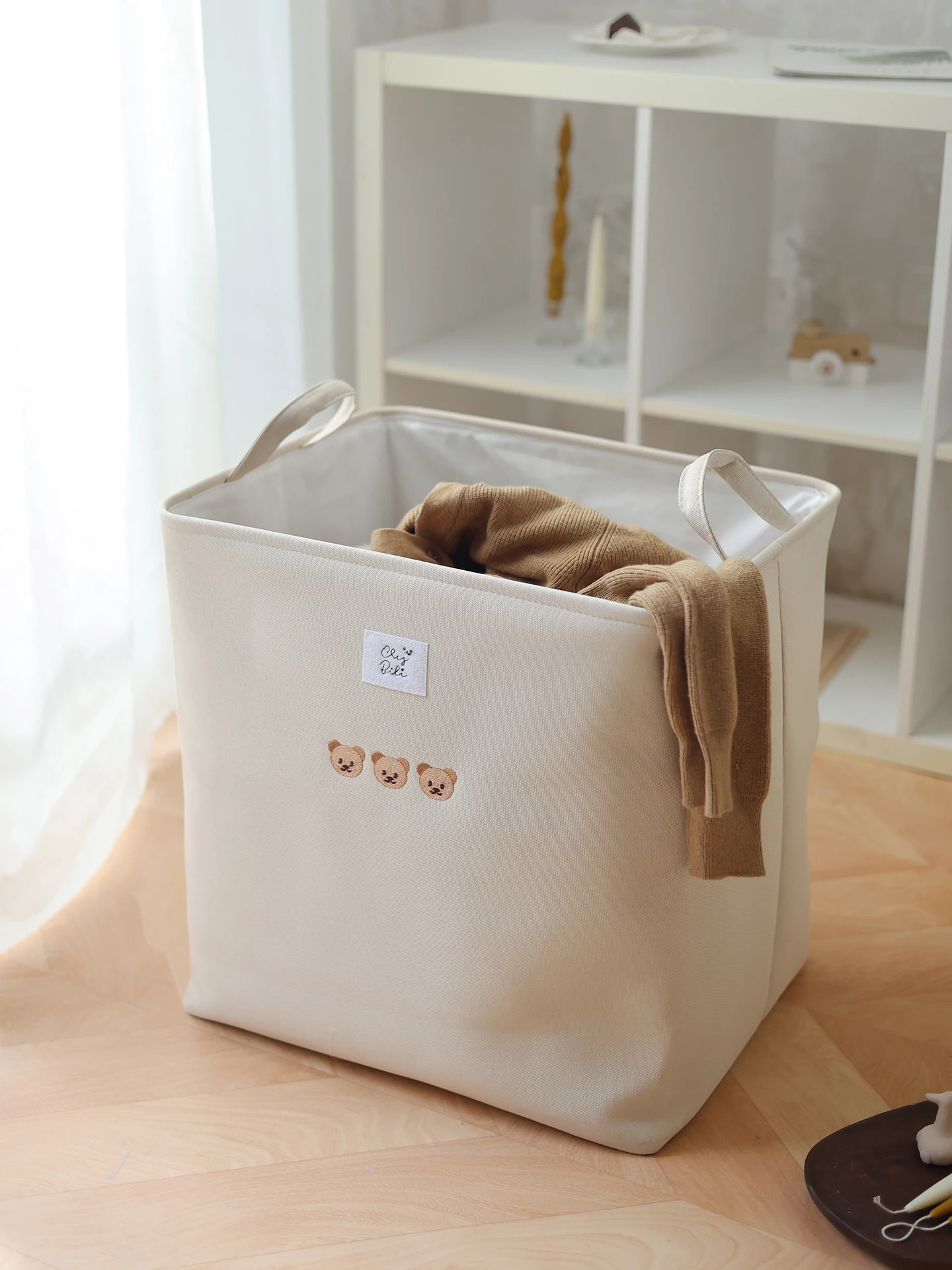 

Cartoon Bear Fabric Storage Box Clothes Toy Organizer Dustproof Closet Arrangement Basket Bag Home Storage Utili