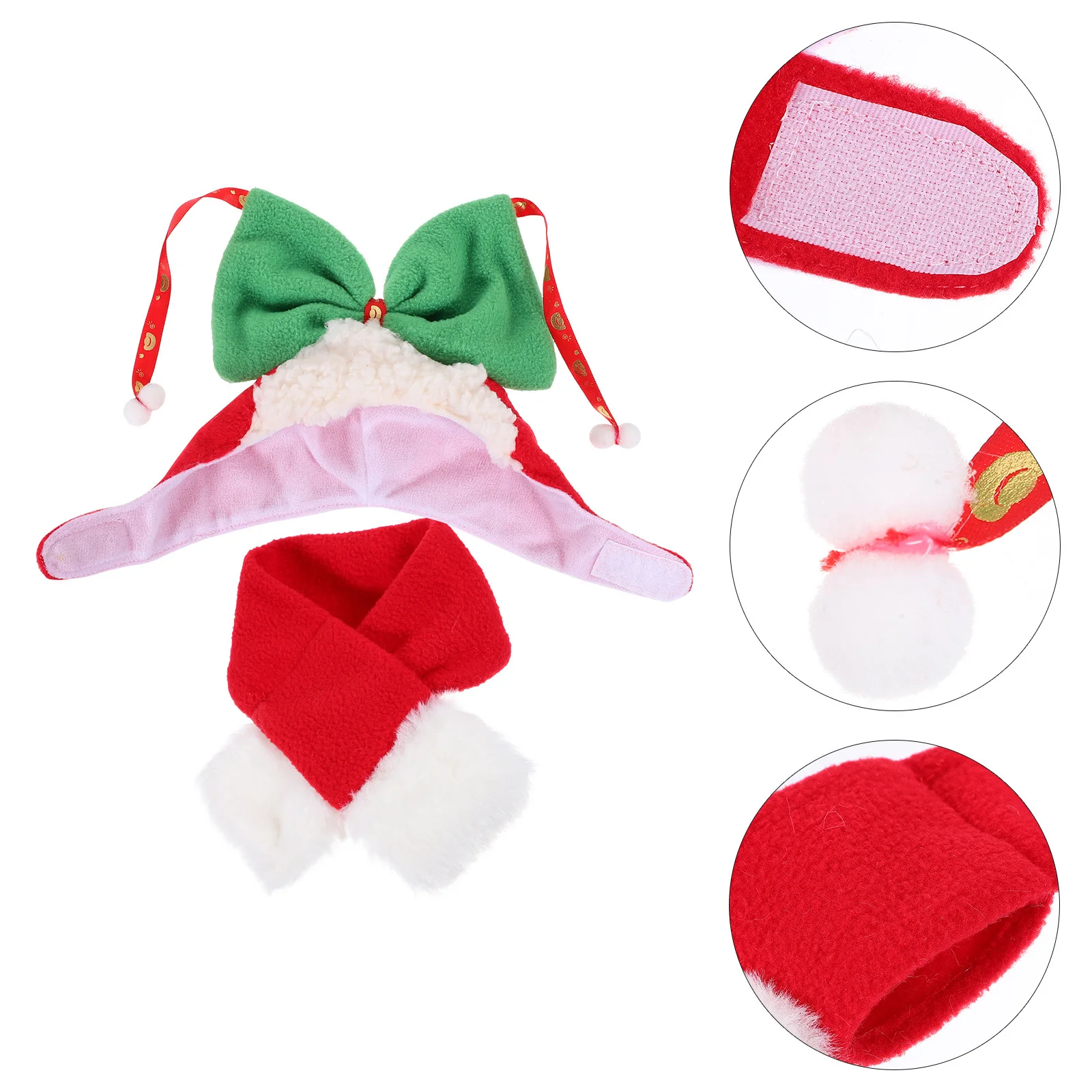 

1Set Christmas Dog Hat Scarf Warm Puppy Supplies Pet Headdress Photo Prop Decor Dog Headdress Warm Set for Pets