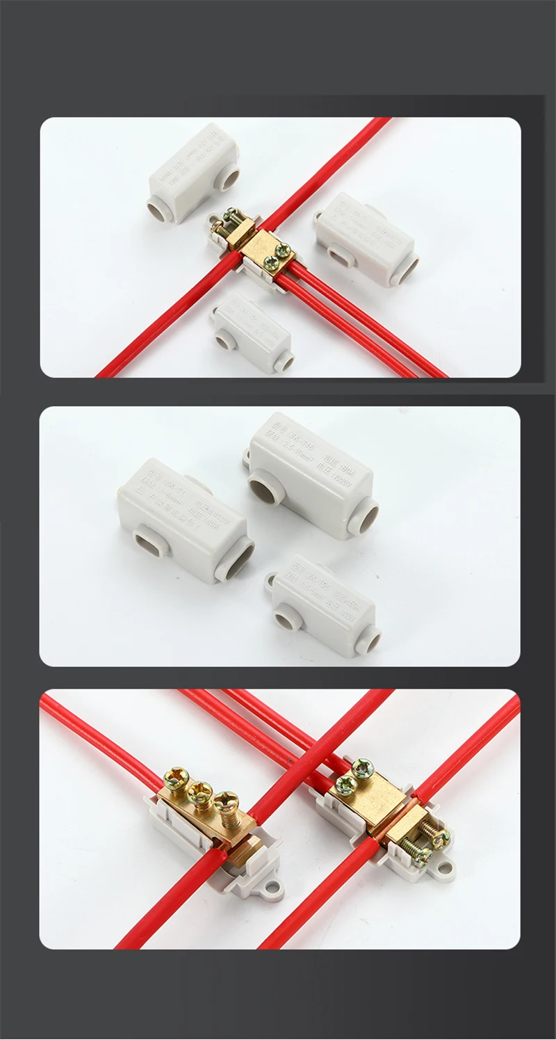 3-teiliges Hochleistungs-T-Terminal-Splitter-Steckverbinder-Set T1 T06 T16, Ein-Eingang-Zwei-Ausgang Schnellverdrahtungsgerät für 1-6-16 mm² Kabel AWG 18-10-5 – Detail 7