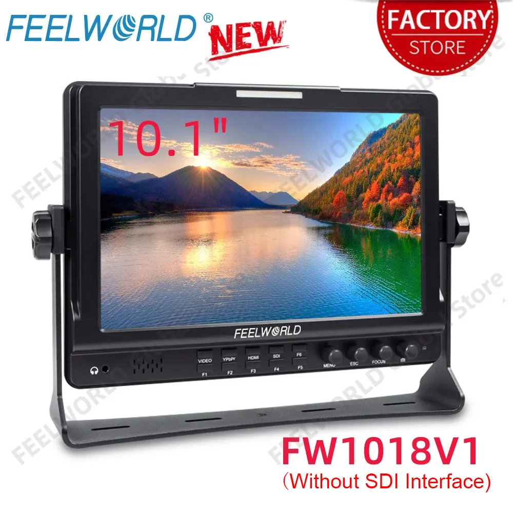 

Feelworld FW1018V1 10.1 Inch Camera Field Broadcast Monitor Full HD 1920x1200 IPS 4K HDMI YPbPr Video Audio for DSLR Cameras