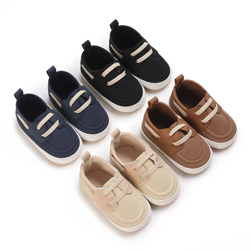 Baby Shoes Autumn And Winter 0-1 Year Old Male Baby Medium To High Top Casual Shoes Soft Soled Learning Shoes Lace Up