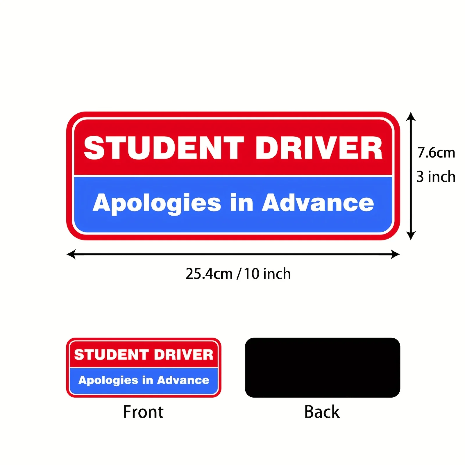 1 個の学生ドライバーマグネット、車用、学生ドライバーはお待ちください、磁気反射性の初心者ドライバーバンパーステッカー