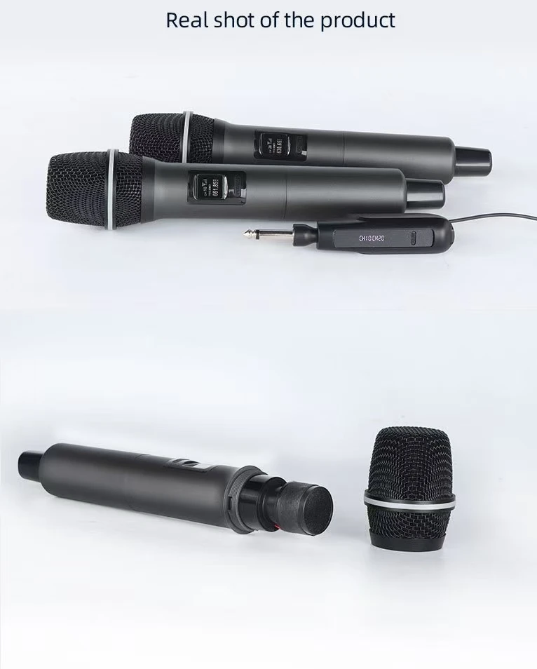 Wireless universal microphone one-to-two U-band FM home user outdoor sound live stage hand-held charging microphone