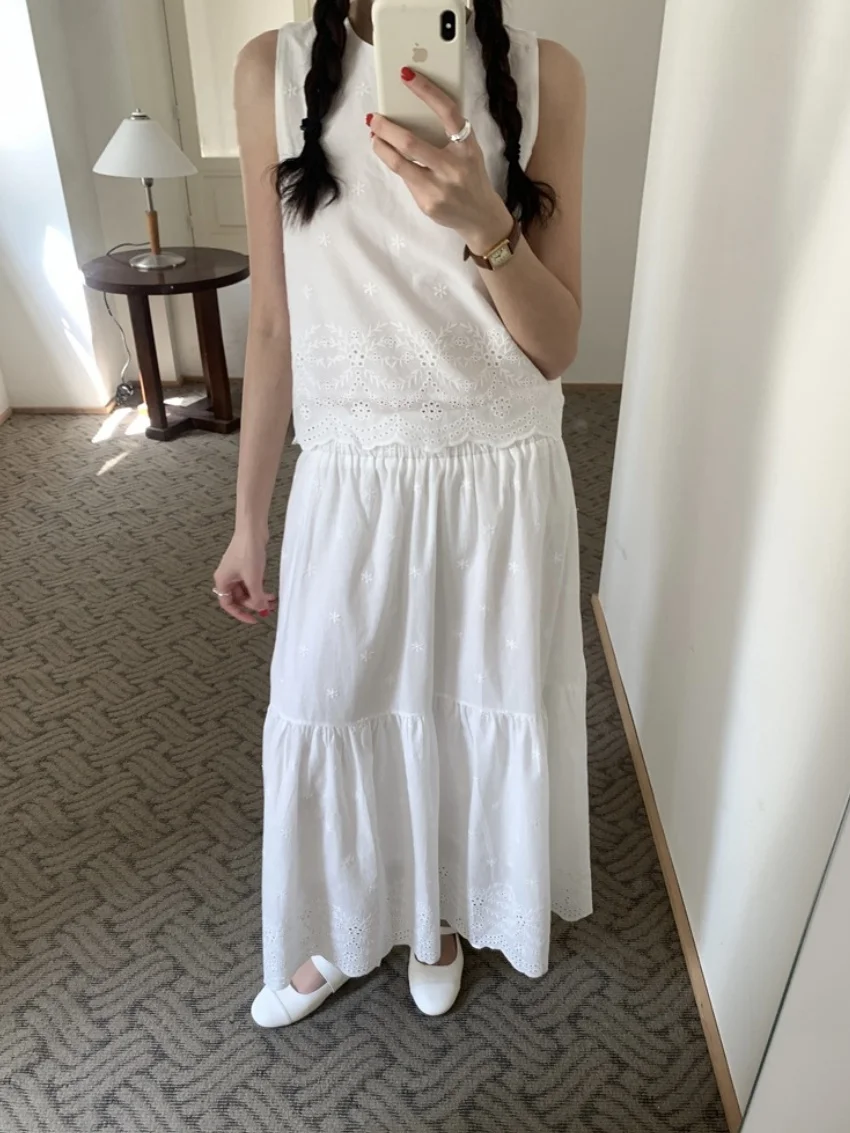 

Alien Kitty Chic Элегантные женские костюмы из двух предметов 2025 OL Крючок Тонкий жилет с цветочным принтом Блузки Сладкие новые летние юбки трапециевидной формы Праздник