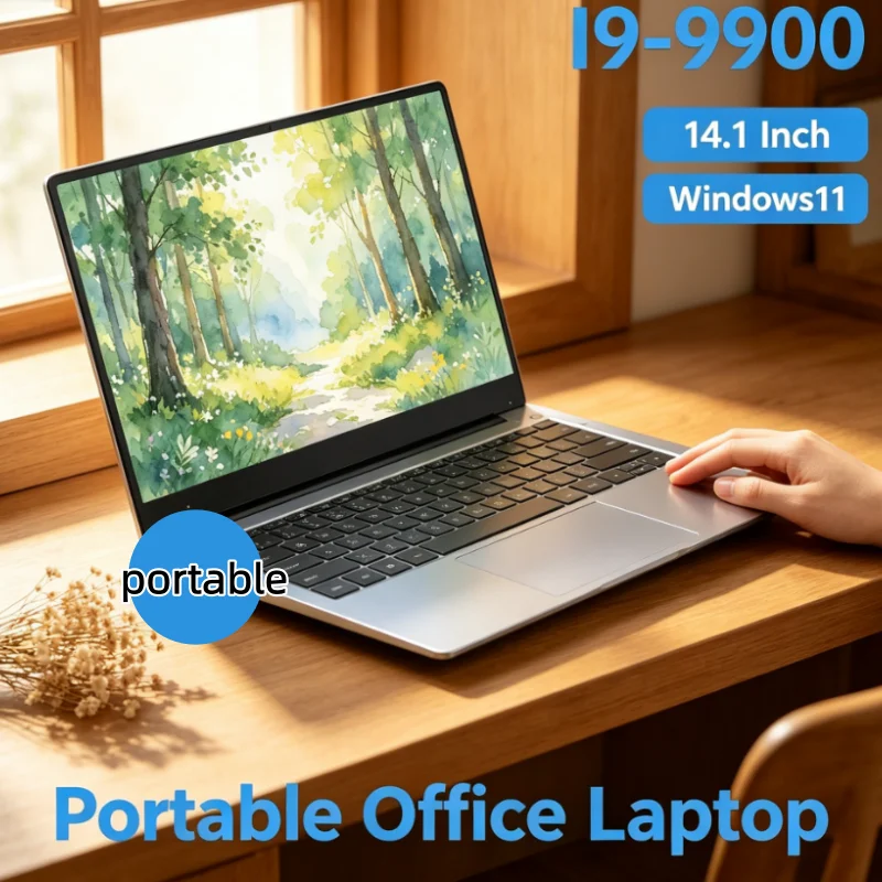 2026 New Ultra Thin 14.1 Inch Portable Laptop I9-9900 I7-8650U Win11 DDR4 16GB/32GB RAM 2TB SSD Business Office Notebook