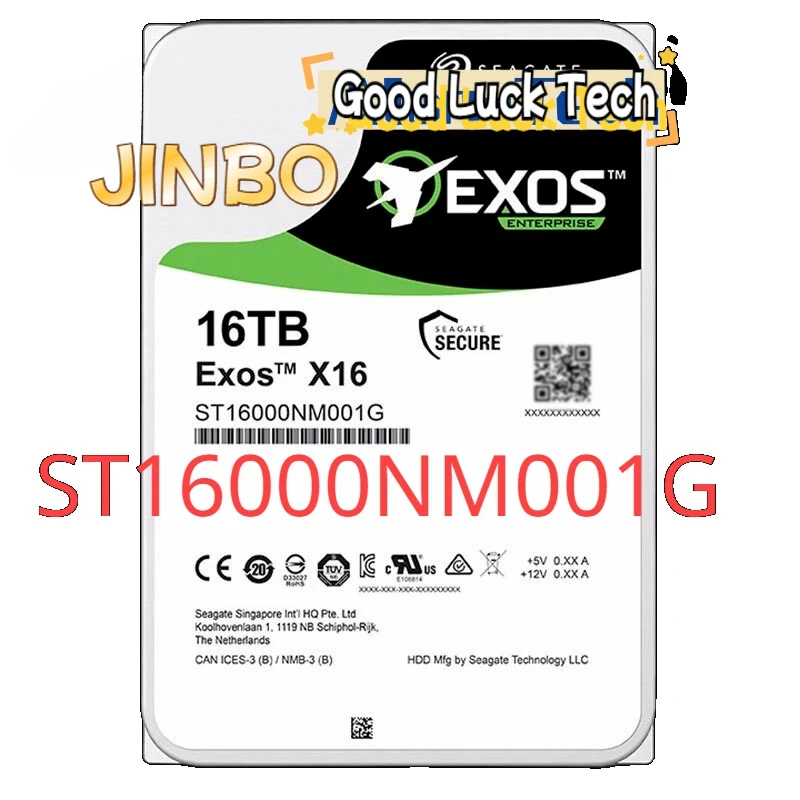 

Жесткий диск Exos X16 ST16000NM001G SATA 6 Гб/с, 256 Мб, 7200 об/мин, 3,5 дюйма