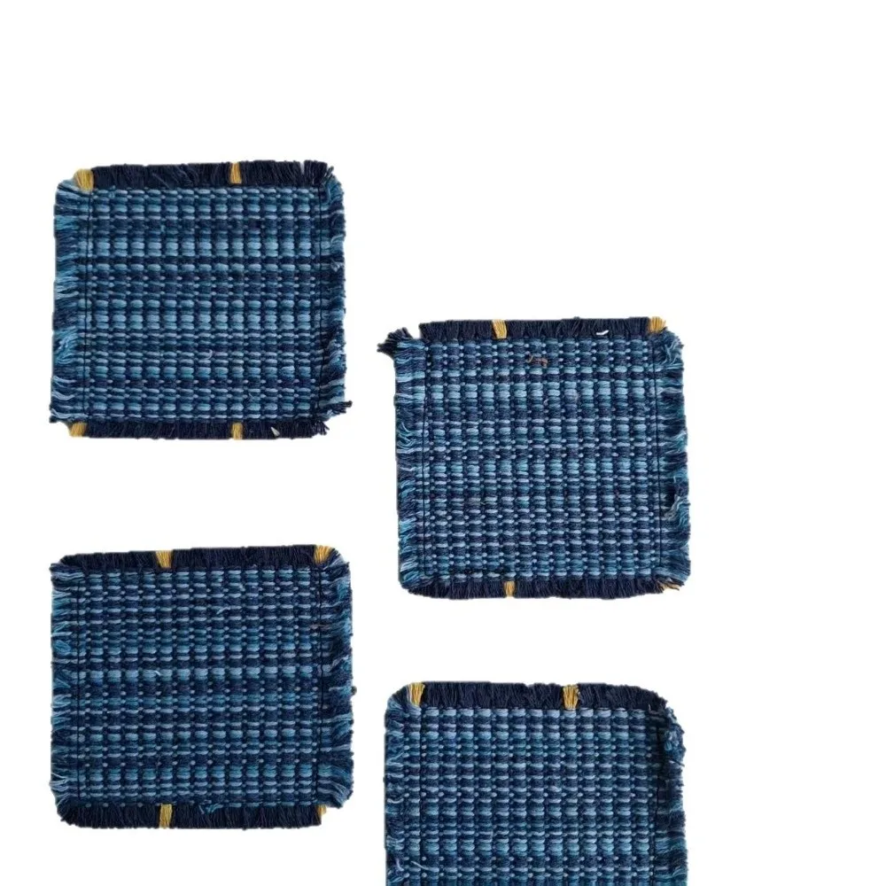 6PCS Japanese Style Woven Coaster Anti-Scalding Non-Slip Bowl Pad Placemats Minimalist Heat-Insulating Mat Kitchen Accessories
