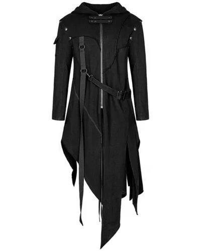 

Dieselpunk Jacket Dystopian Black Goth Hooded Mens Punk Apocalyptic Hoodie