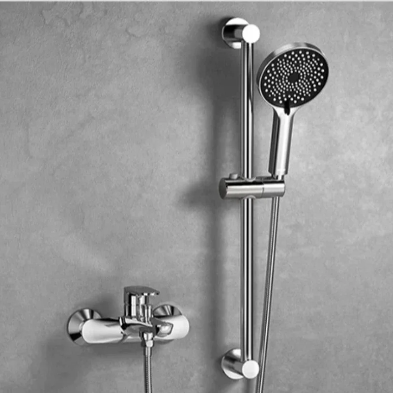 Heavy Duty Brass Shower Faucet, Cold Hot Water Mixing Valve, 3 Way Bathtub Tap Set, Anti Explosion Dual Control Bathroom Kit