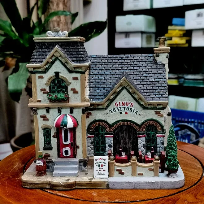 

Lemax креативная керамическая окрашенная Ночная лампа, миниатюрная версия Европейского здания, предметы интерьера, фотоподарок