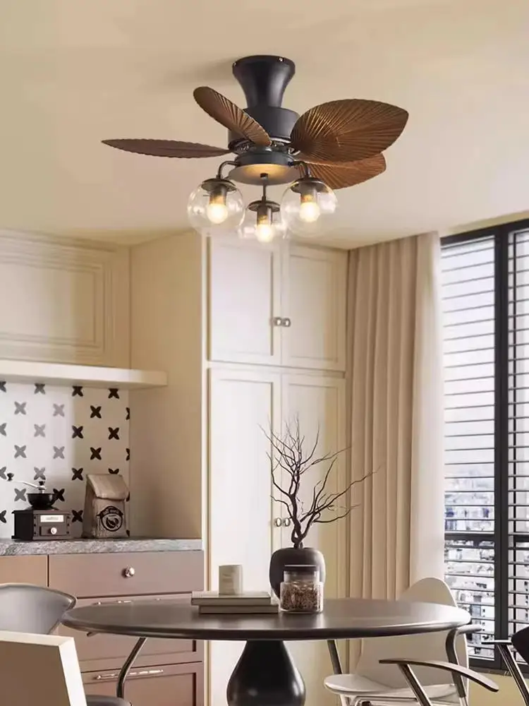 Modern LED Ceiling Fan with Light And Remote Control for Indoor Glass Bulb Lighting - Decorative Fan for Dining Room Bedroom Kit