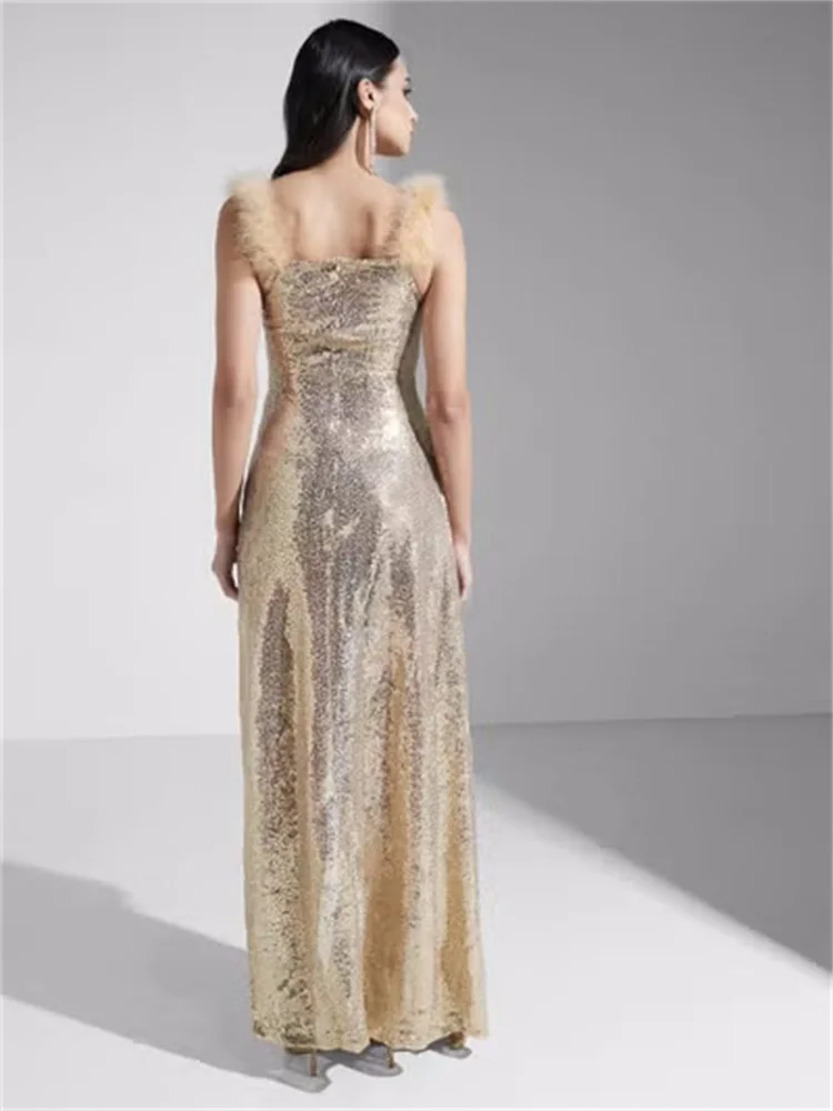 Robe de Soirée Classique Longue en Dentelle avec Fente Latérale, Tenue de Cocktail, Luxueuse, Nouvelle Collection 2024