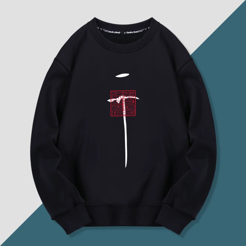 Fonte de ouro fino Zhaojie Songhui Zong Calliaphy redondo Ne Long Sve Sweatshirt Roupas da moda para adolescentes Roupas casuais de inverno
