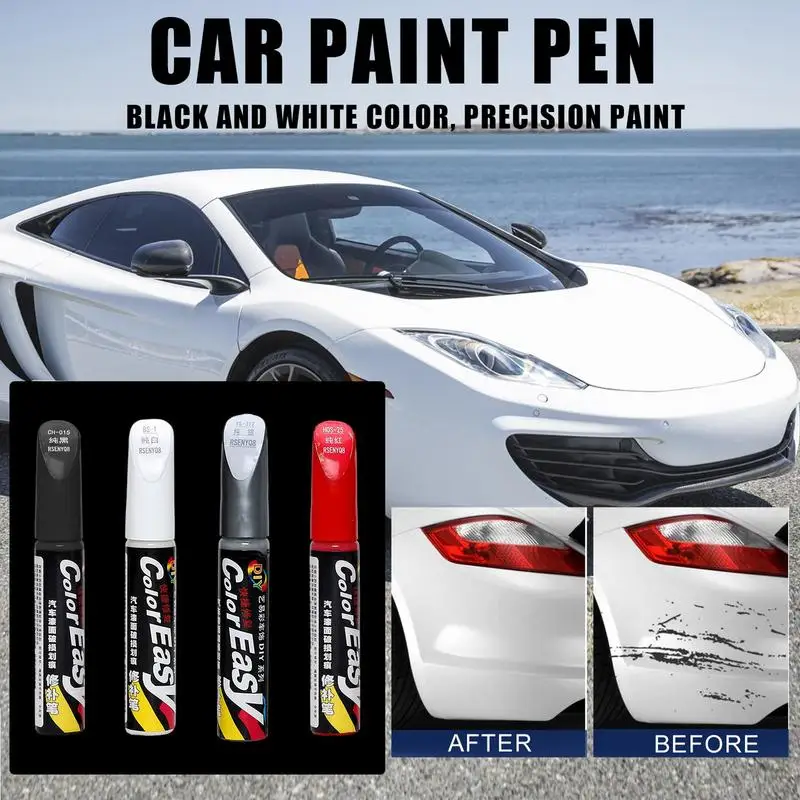 Bolígrafo de pintura portátil para coche, pluma de retoque automotriz, 4 colores, eliminación de arañazos, Reparación de Pintura de relleno