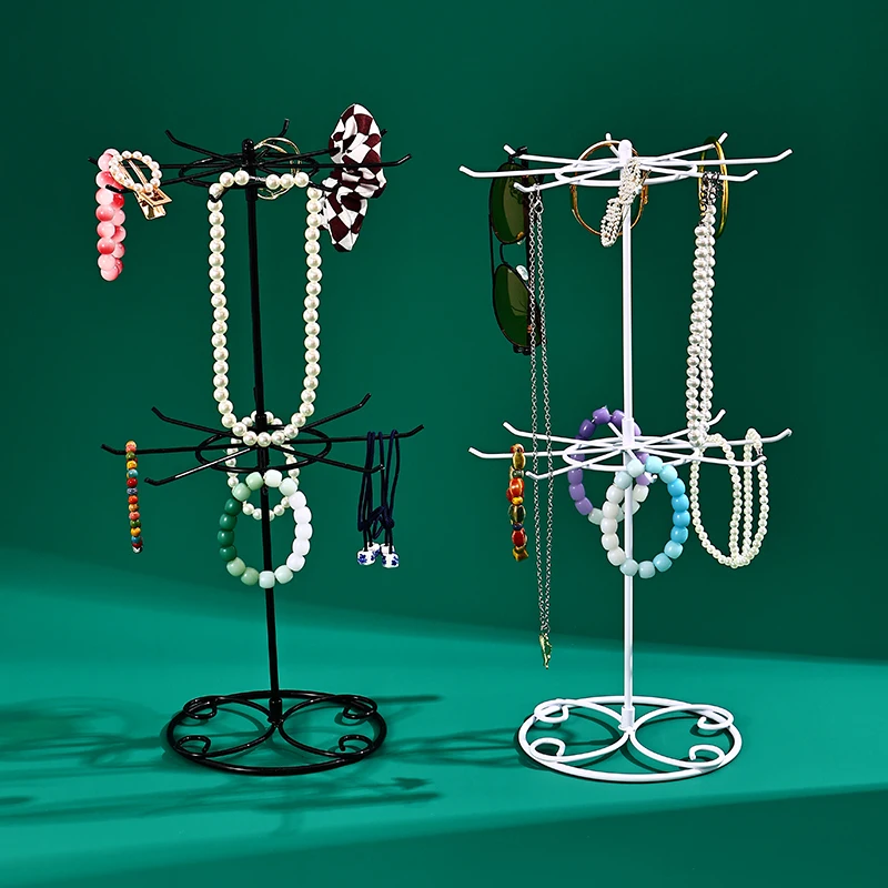 Creative Iron Jewelry Organizer, Multilayer Tall Detachable Storage Rack for Necklaces Watches Bracelets Earrings Rings, Women D