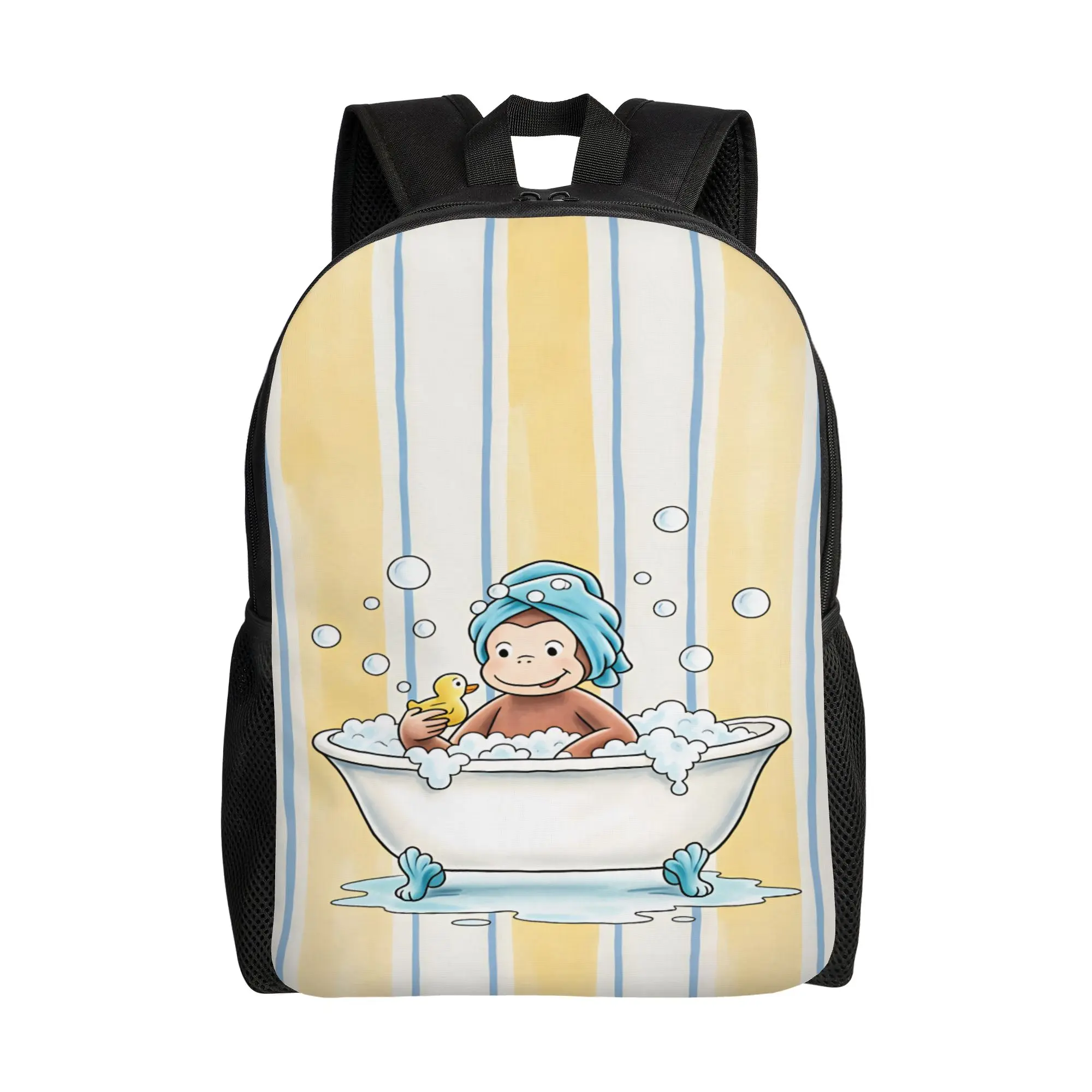Curious George Monkey Backpack Student  Breathable Backpacks Polyester Kawaii School Bags Sport High Quality Rucksack